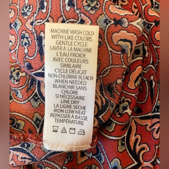 GUC, Max Studio Wide Leg, Red Patterned Pants, Size M - Picture 6 of 10